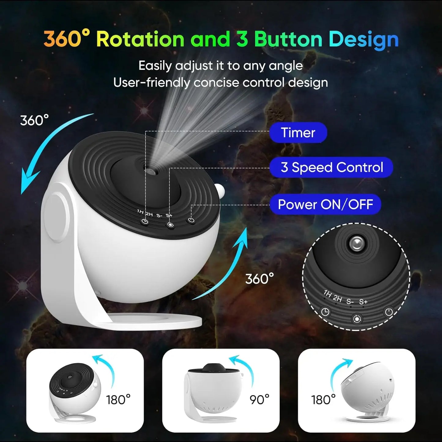 Aiopp Galaxy Projector For Bedroom With HD Star Images