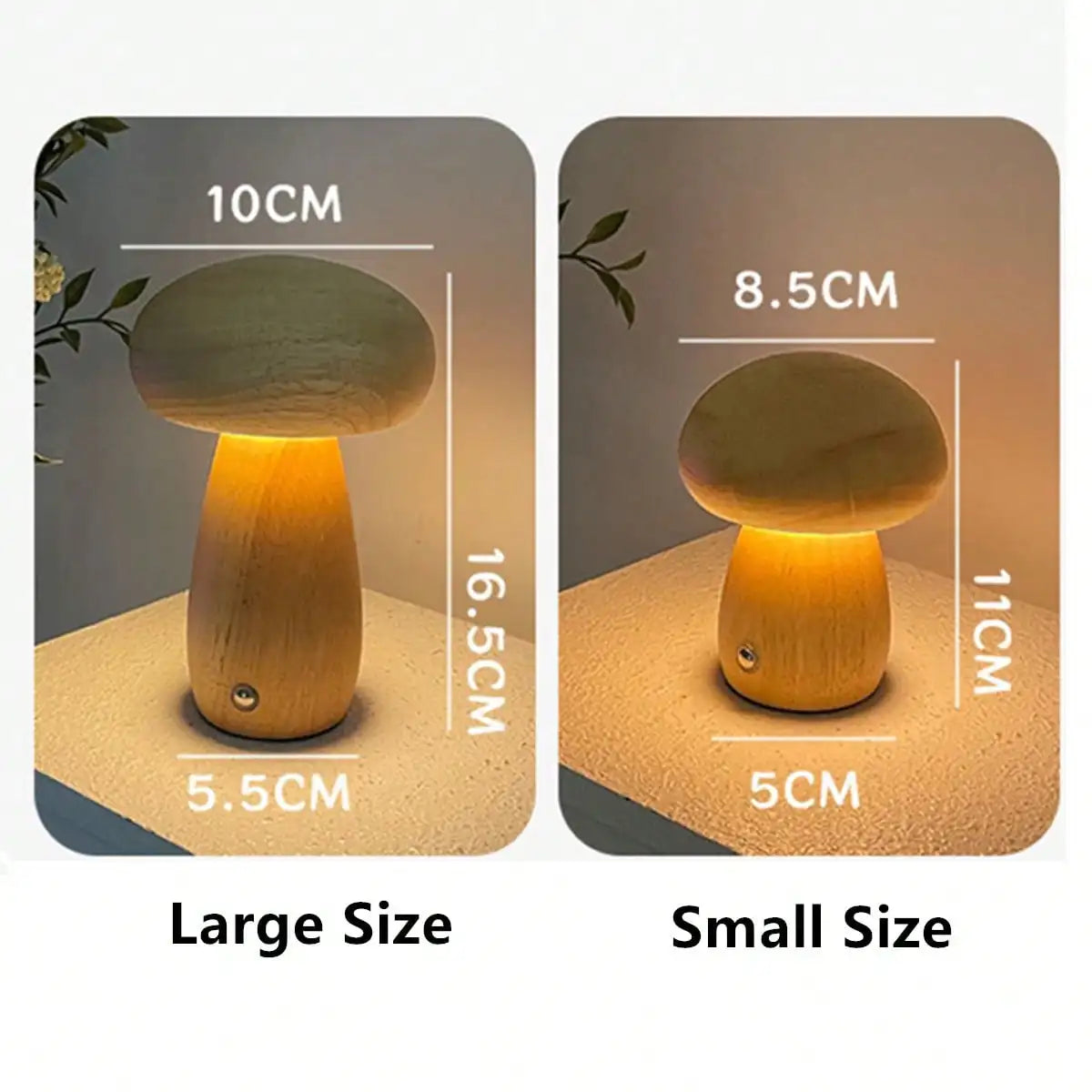 LED Mushroom Table Lamp Dimmable Night Light For Bedroom Decor