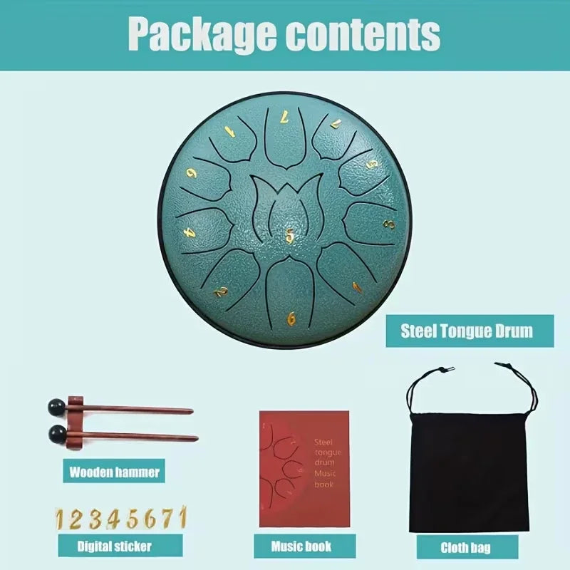 Steel Tongue Drum 11 Notes 6 Inch DKey Portable Instrument