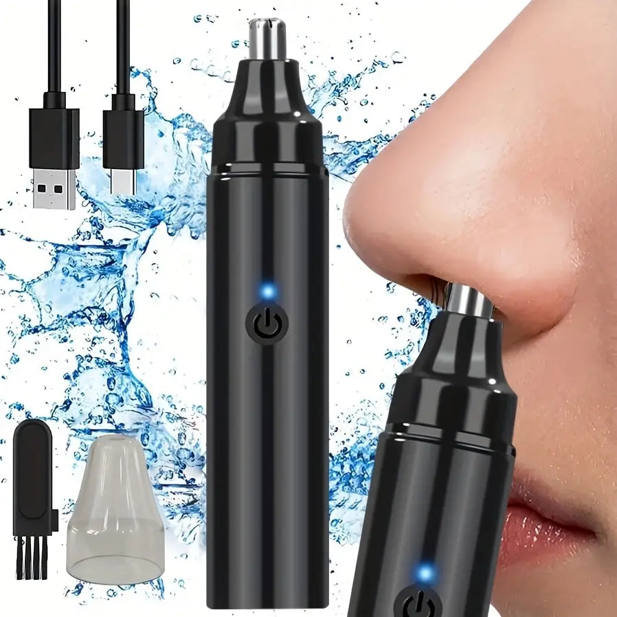 Rechargeable Nose Hair trimmer and Facial Hair remover for Men Nose Hair Shaver for nasal clearance - portable grooming tool
