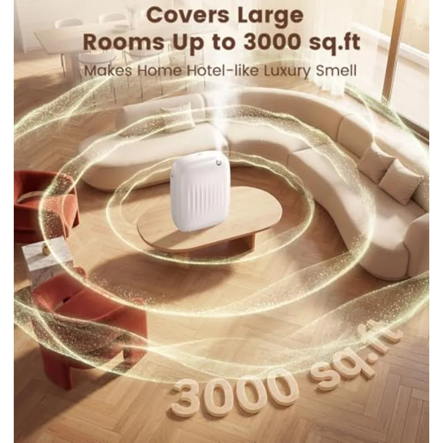 Waterless Essential Oil Diffuser - Whole-Home Scent Cold Air Diffuser Up to 3000sq.ft for Large Home Office Hotel - Adjustable