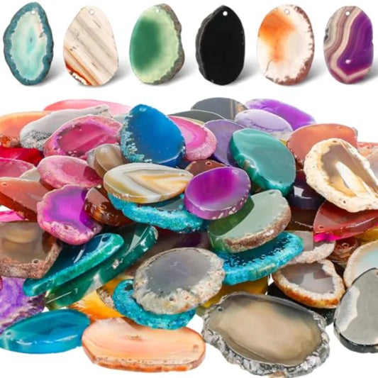 Polished Agate Slices Geode Stones Healing Crystals 50 Pcs