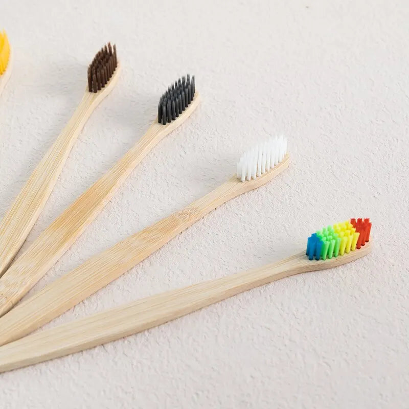 Eco Bamboo Toothbrushes For Adults 10 Pack Boxed Soft Bristles