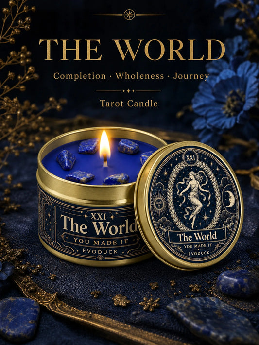 Evoduck The World Tarot Scented Candle For Spiritual Rituals