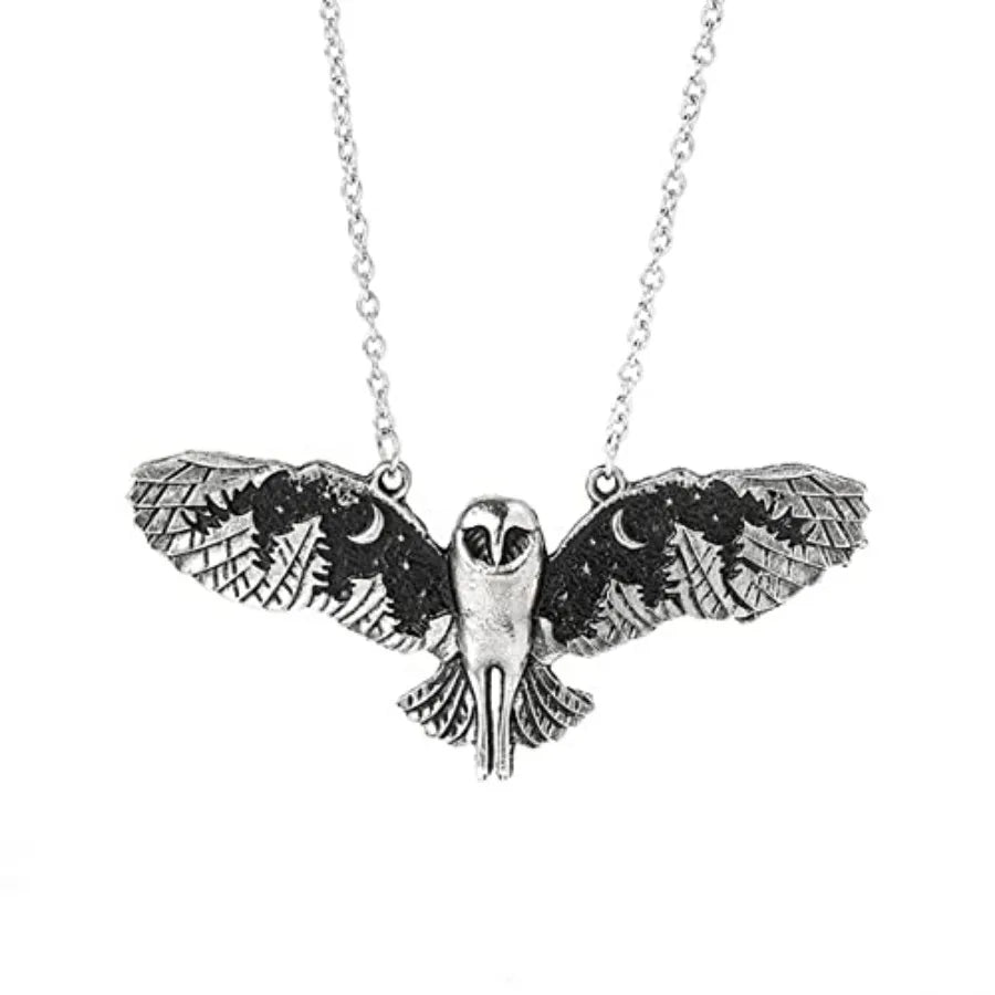 Owl Pendant Necklace Stainless Steel Unisex Fashion Jewelry