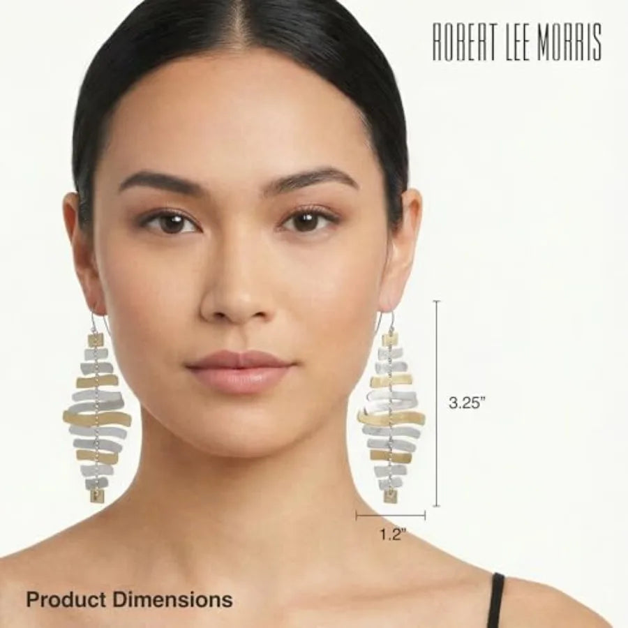 Robert Lee Morris Soho Prisma Two-Tone Sculptural Drop Earrings