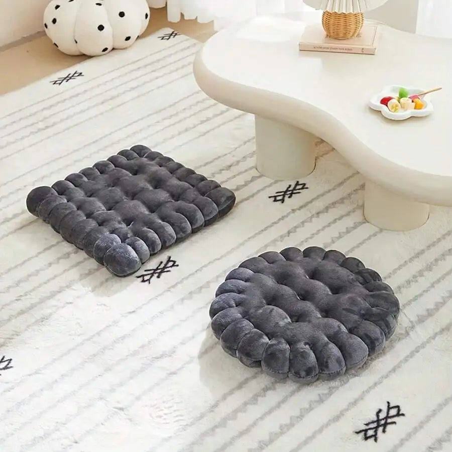 Biscuit Shaped Meditation Cushion Breathable Cotton Floor Pillow