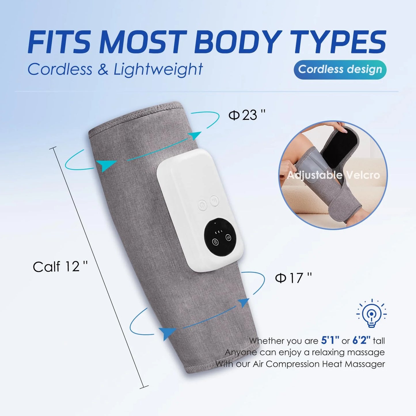 Cordless Leg Massager With Heat And Air Compression For Circulation