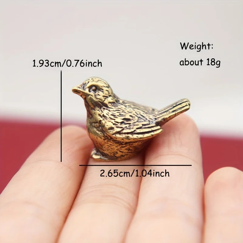Brass Sparrow Figurine Desktop Tea Pet Home Decoration Gift