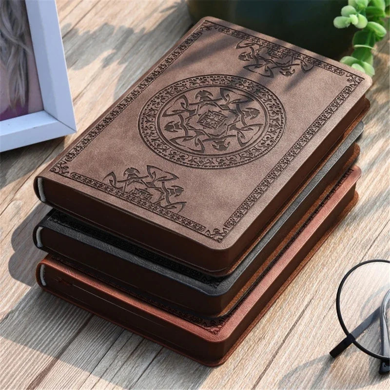 Portable Vintage Pattern Leather Notebook Diary Notepad Gift