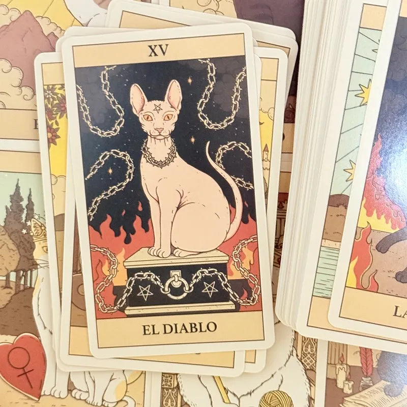 Tarot Of The Cats 78 Card Deck Spanish Edition For Divination