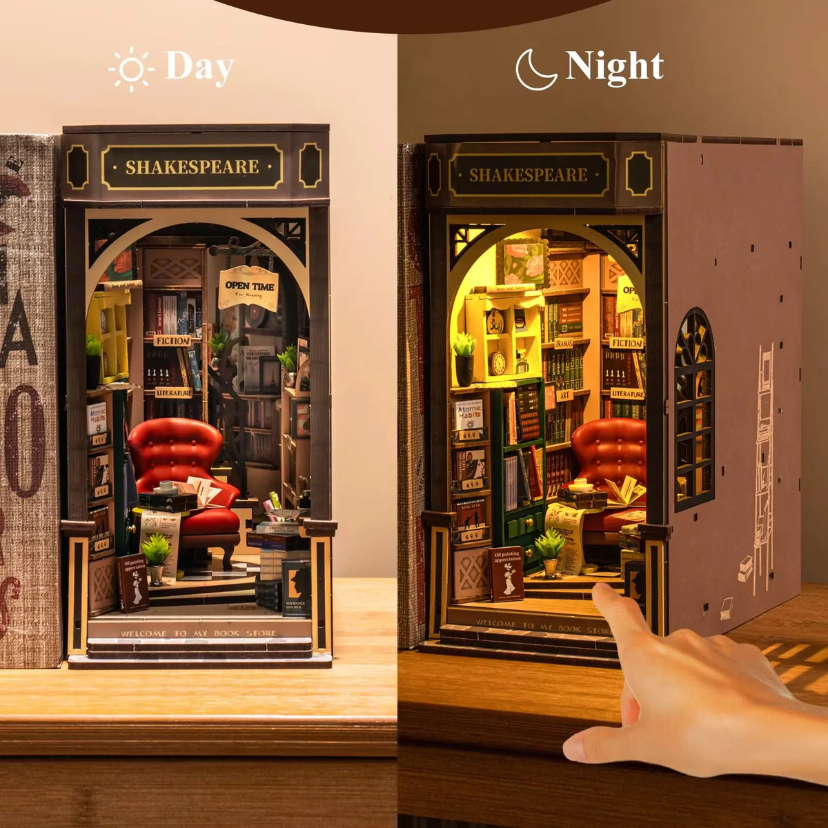 Rolife DIY Book Nook Kit Bookstore 3D Model Puzzle Gift