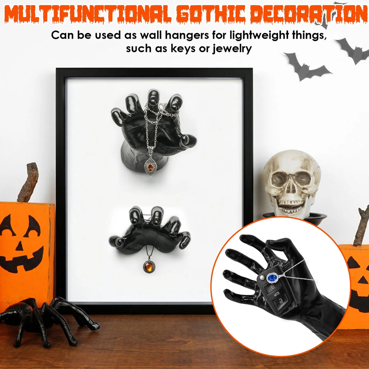Set Of Three Eerie Reaching Hands Wall Mounted Halloween Decoration