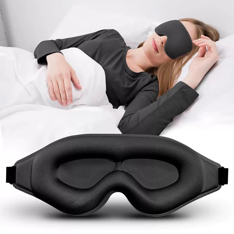 Weighted 3D Contoured Sleep Eye Mask With Soft Cotton Blend