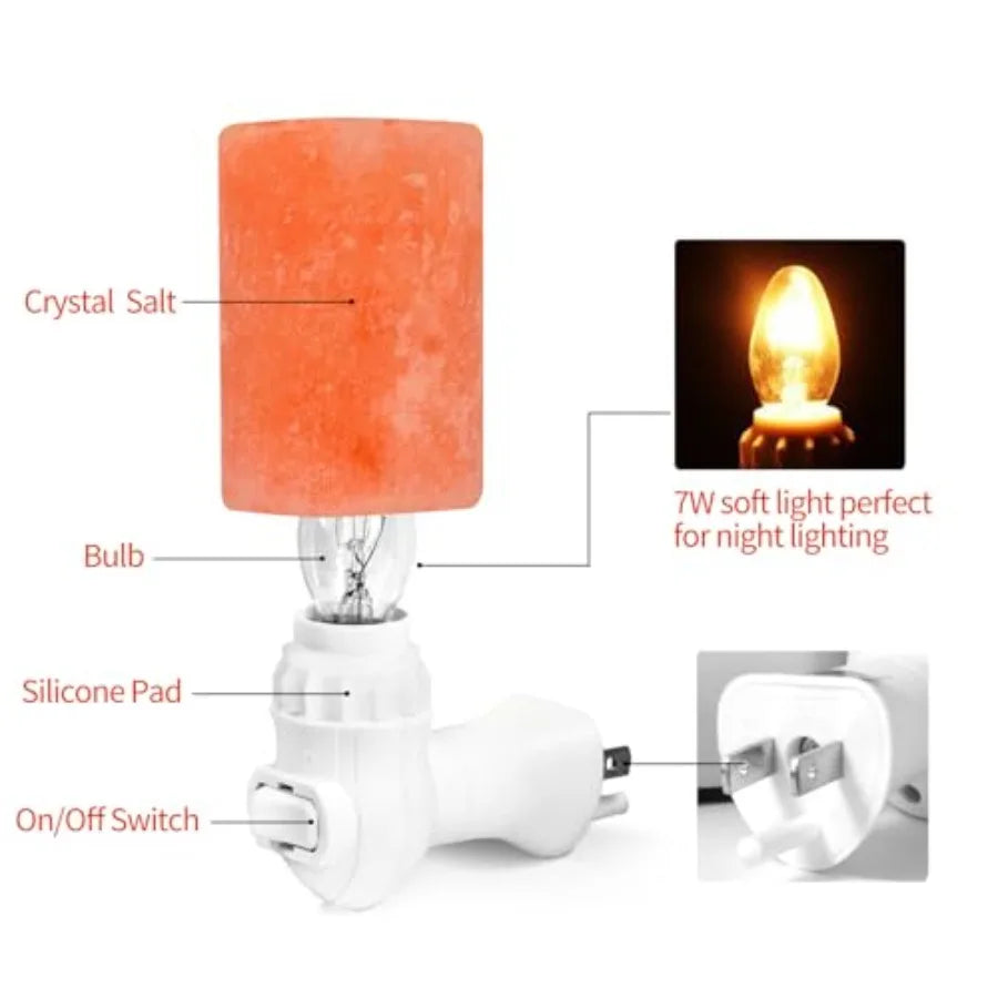 Crystal Himalayan Salt Wall Lamp With 360 Rotatable Plug 7W
