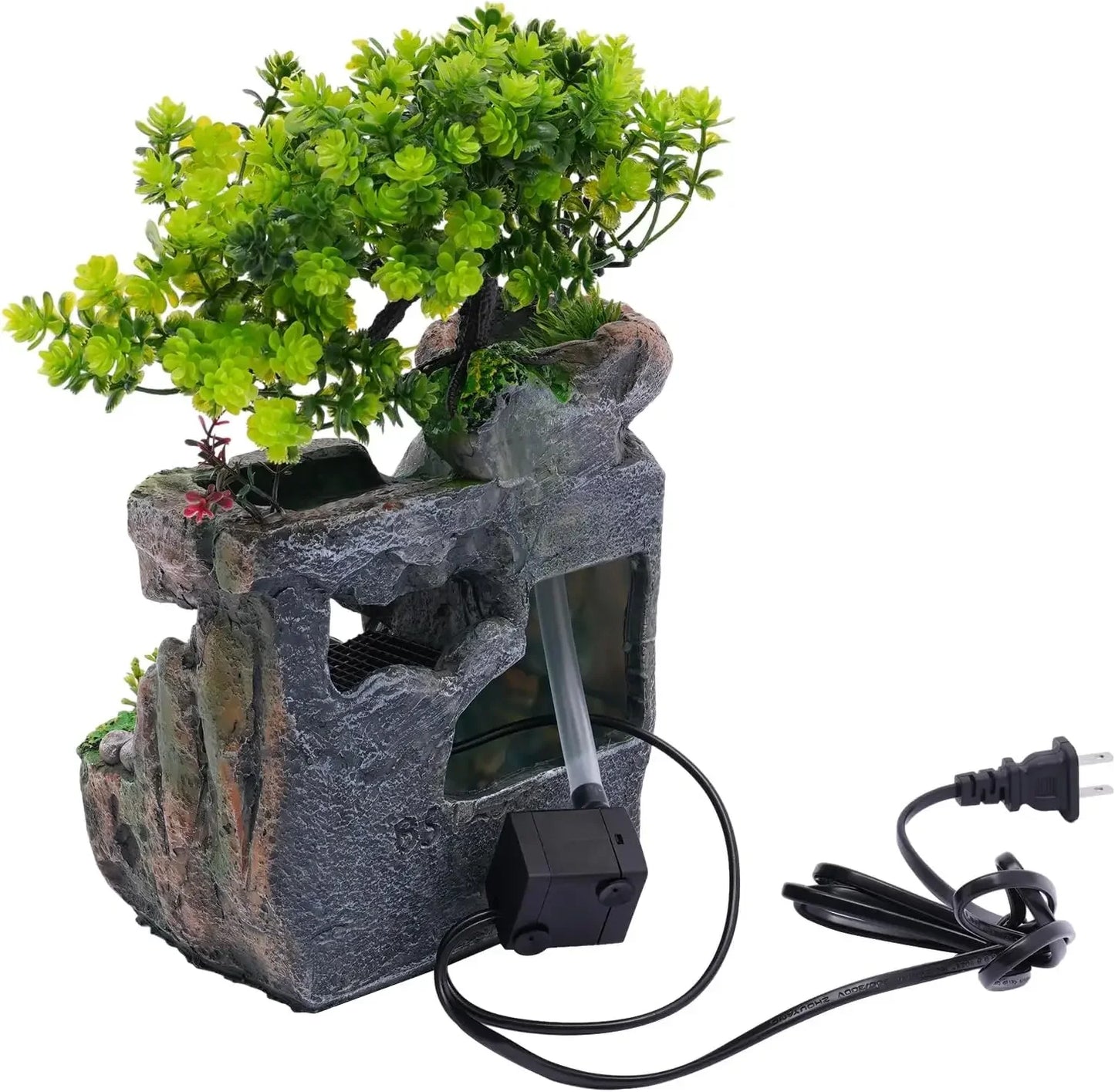 Indoor Tabletop Waterfall Fountain With Auto Pump And LED Light