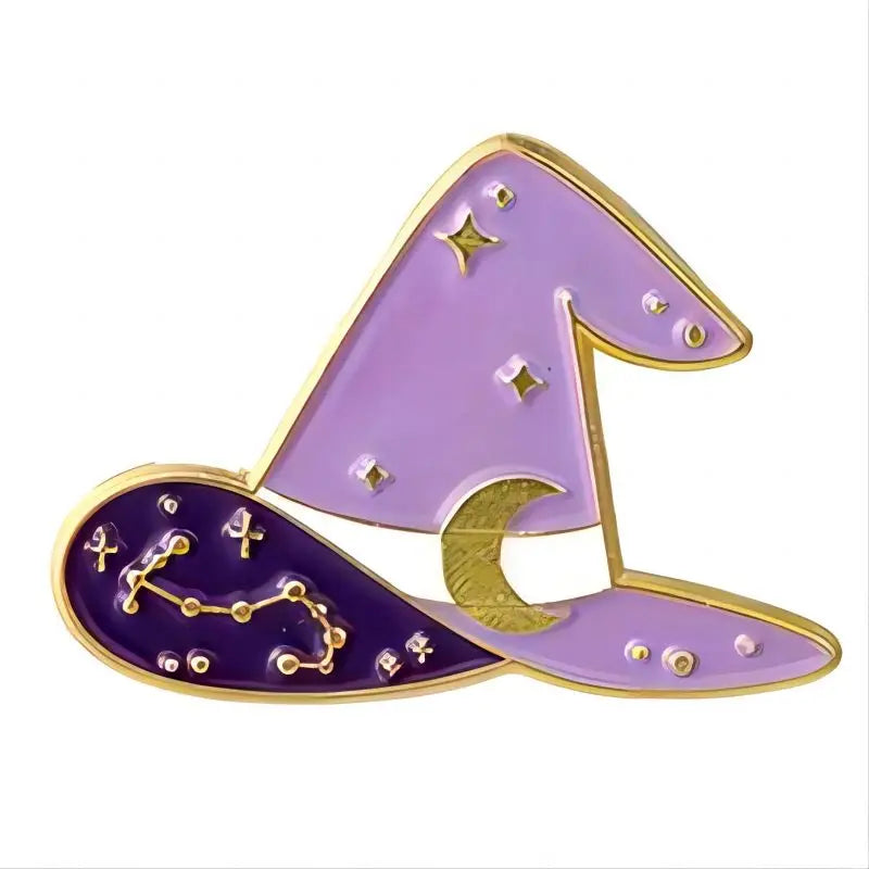 Pinsalot Witch Cat Enamel Pin Magic Hat Crystal Ball