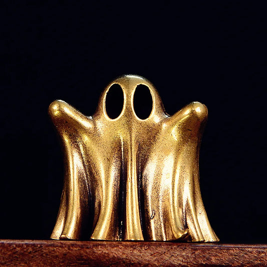 Punk Brass Halloween Ghost Figurine Vintage Desktop Ornament