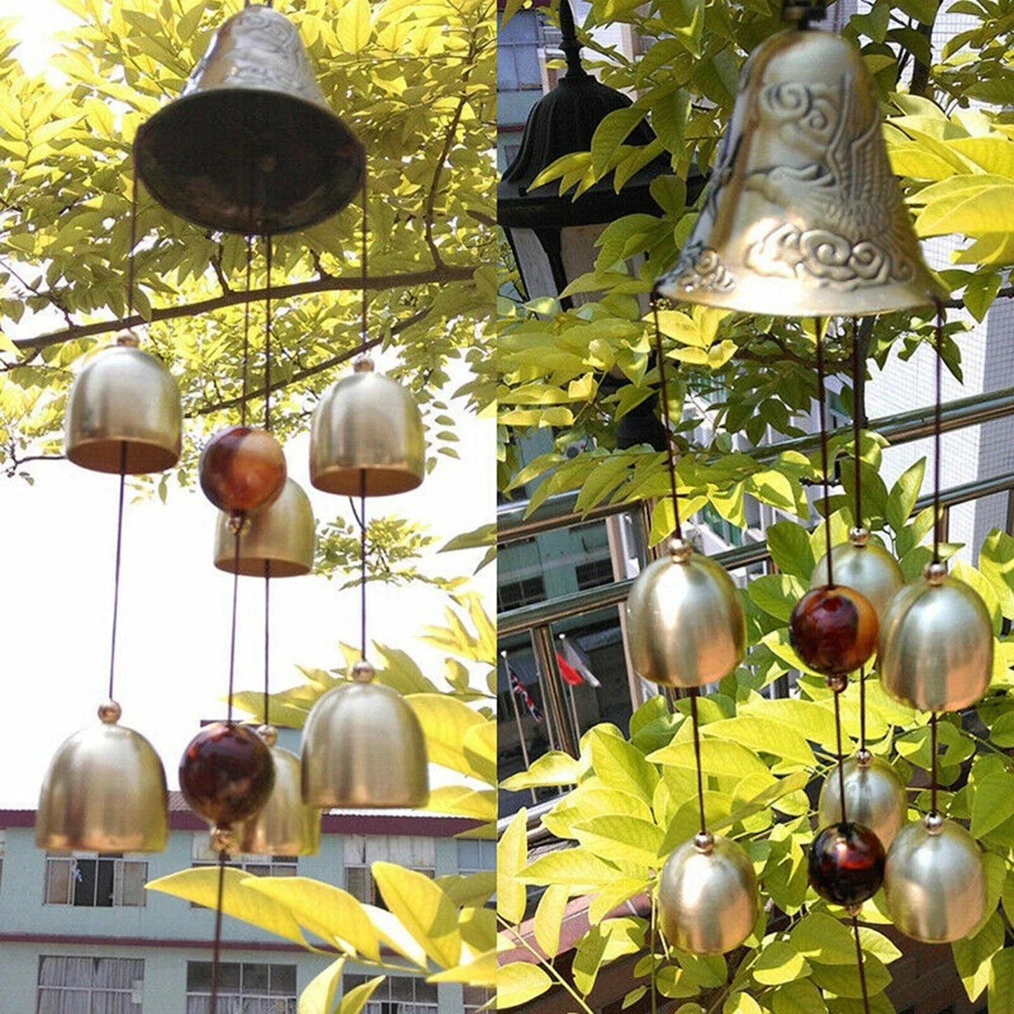 Xiangyanghua 6 Copper Bells Wind Chimes Outdoor Garden Decor
