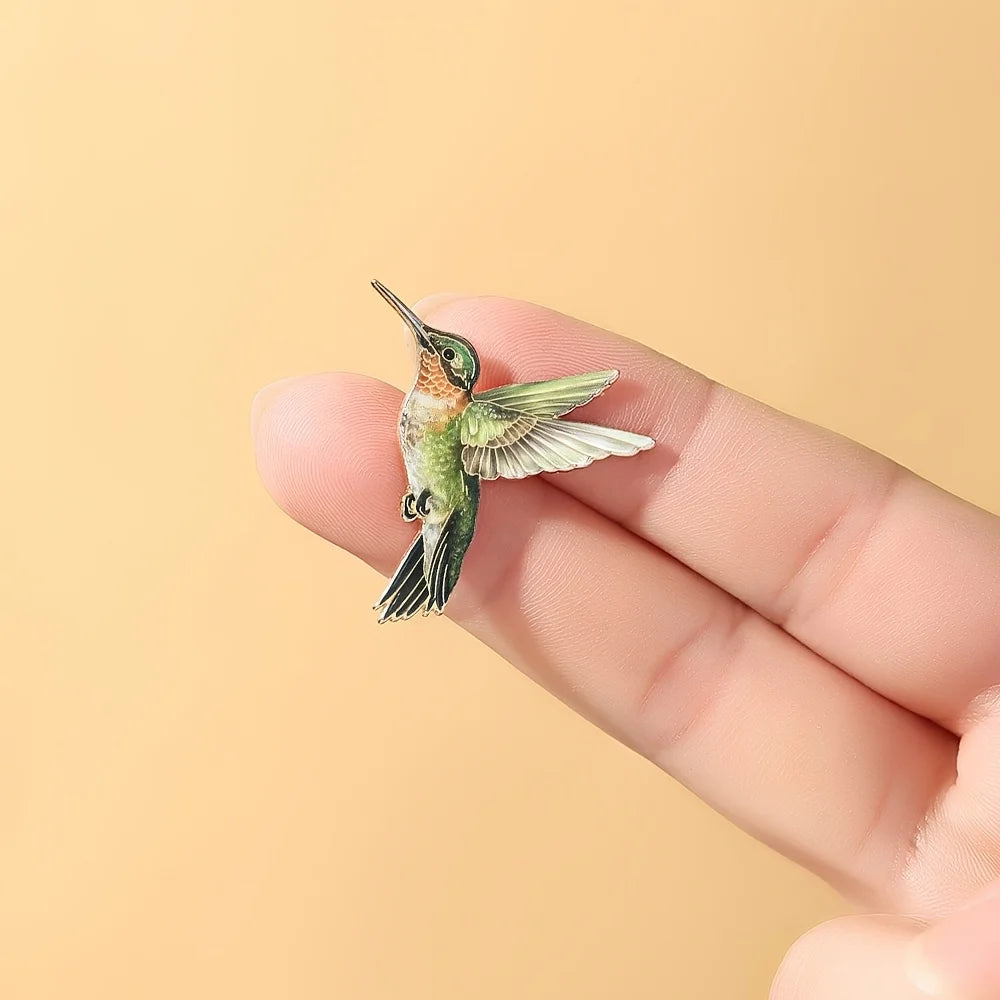 Modern Hummingbird Enamel Brooch With Zinc Alloy Lapel Pin