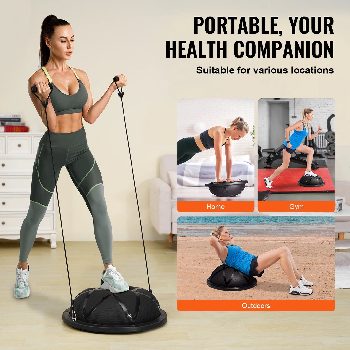 Half Exercise Ball Trainer 660 Lbs Capacity Home Gym