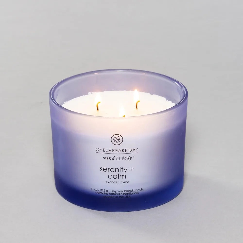 Lavender Thyme Soy Wax Candle For Relaxing Home Aromatherapy