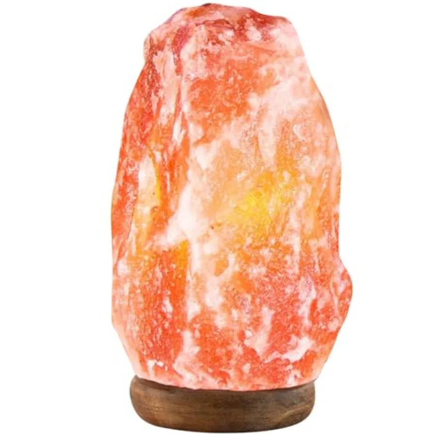 Himalayan Salt Lamp With Wooden Base And Dimmer Night Light
