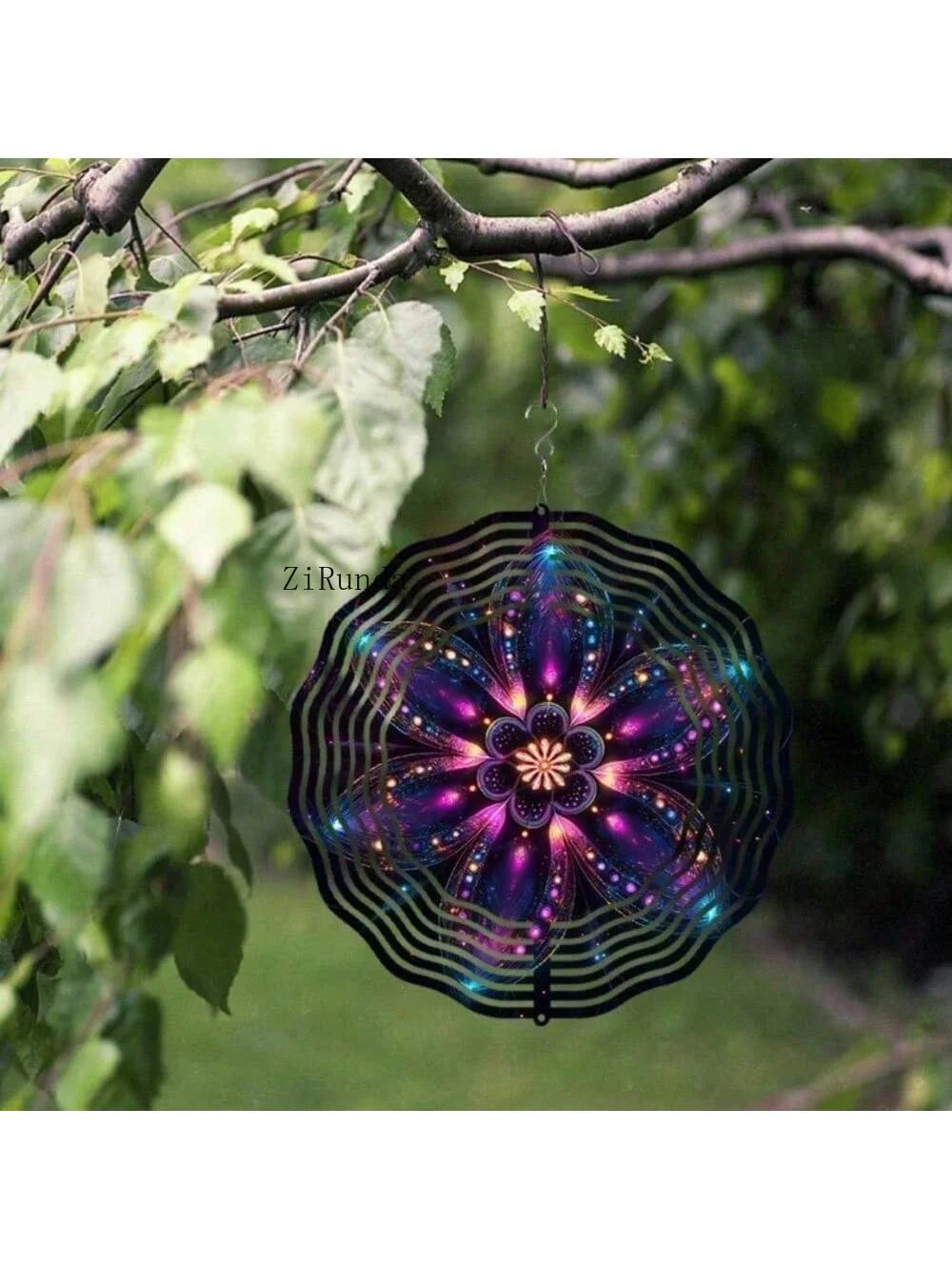 Mandala Solar Wind Spinner With LED Lights For Outdoor Garden