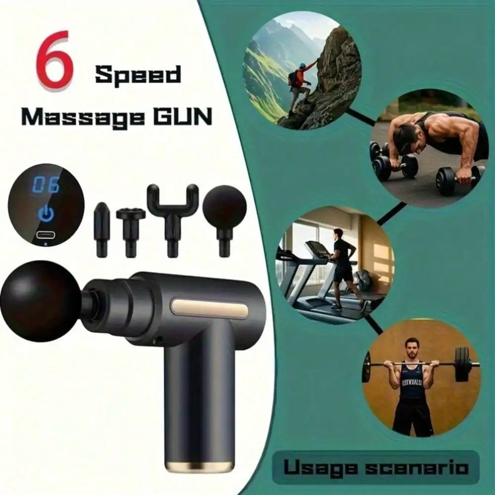 Electric Fascia Massage Gun Portable Muscle Massager With LED Screen
