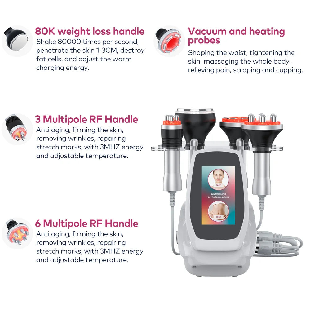 Ultrasonic Cavitation Body Slimming Machine 4 In 1 Facial Massager