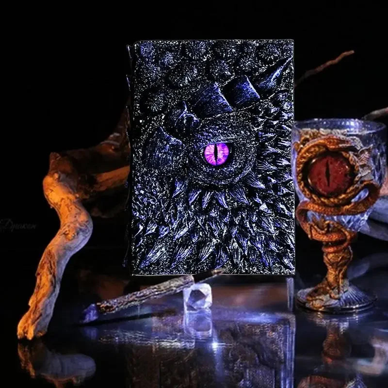 3D Dragon Eye Vintage Embossed Writing Journal For Dragon Lovers