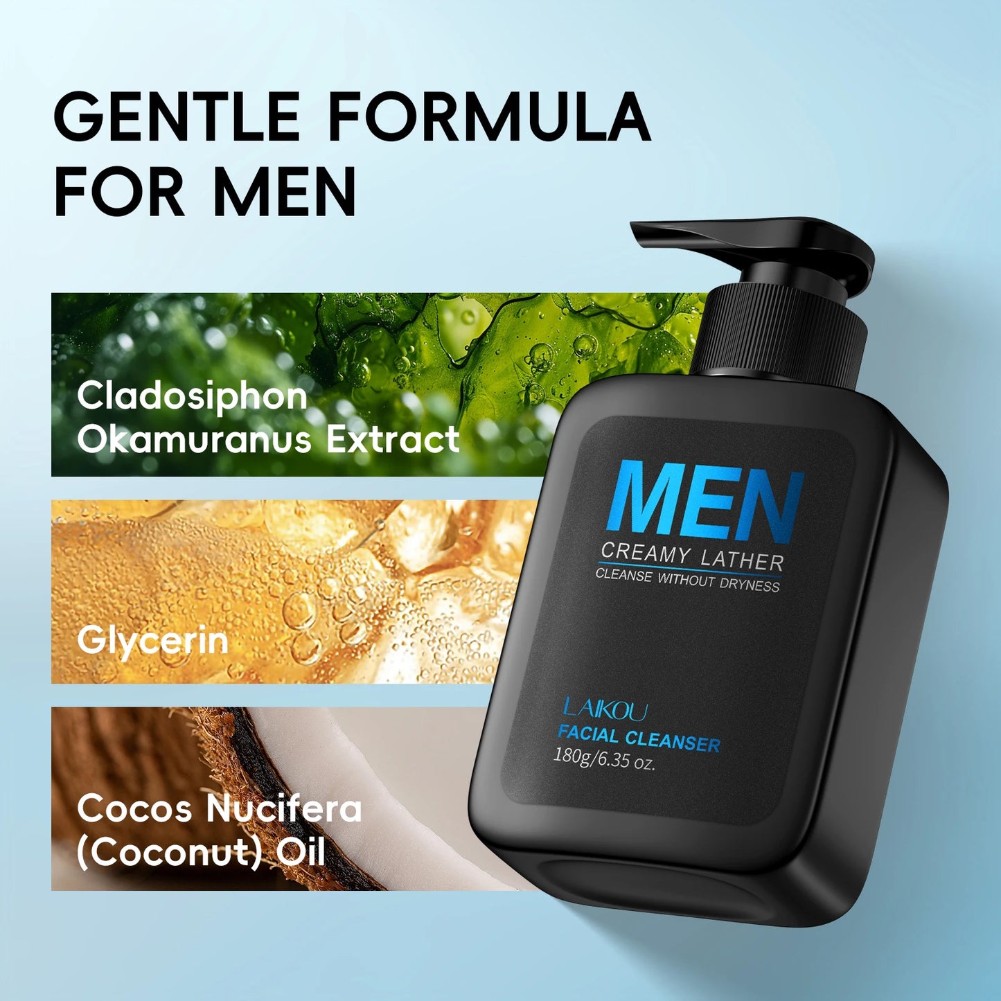 LAIKOU Men Skincare Set Four Piece Fast 3 Minute Routine