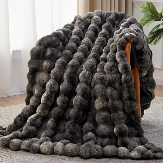 1000GSM Plush Throw Blanket Cozy Warm Knit Polyester