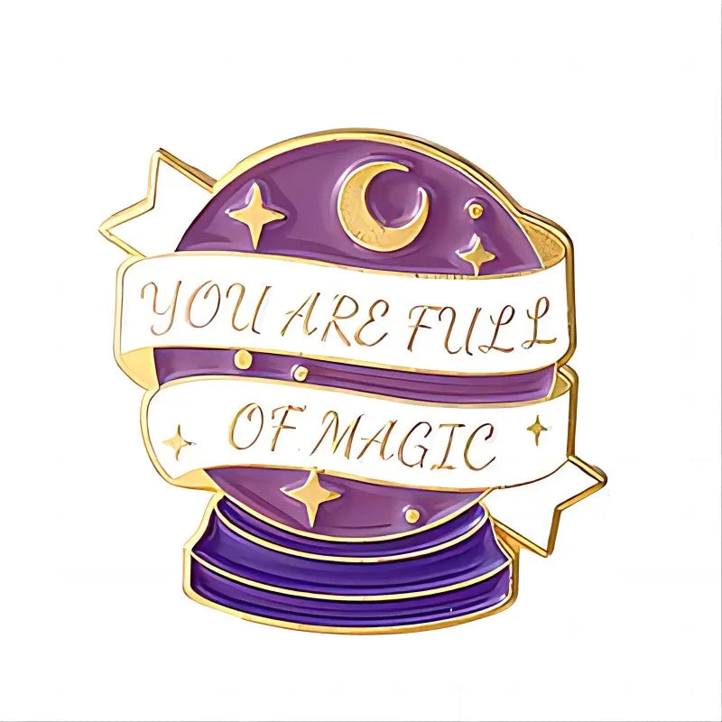 Pinsalot Witch Cat Enamel Pin Magic Hat Crystal Ball