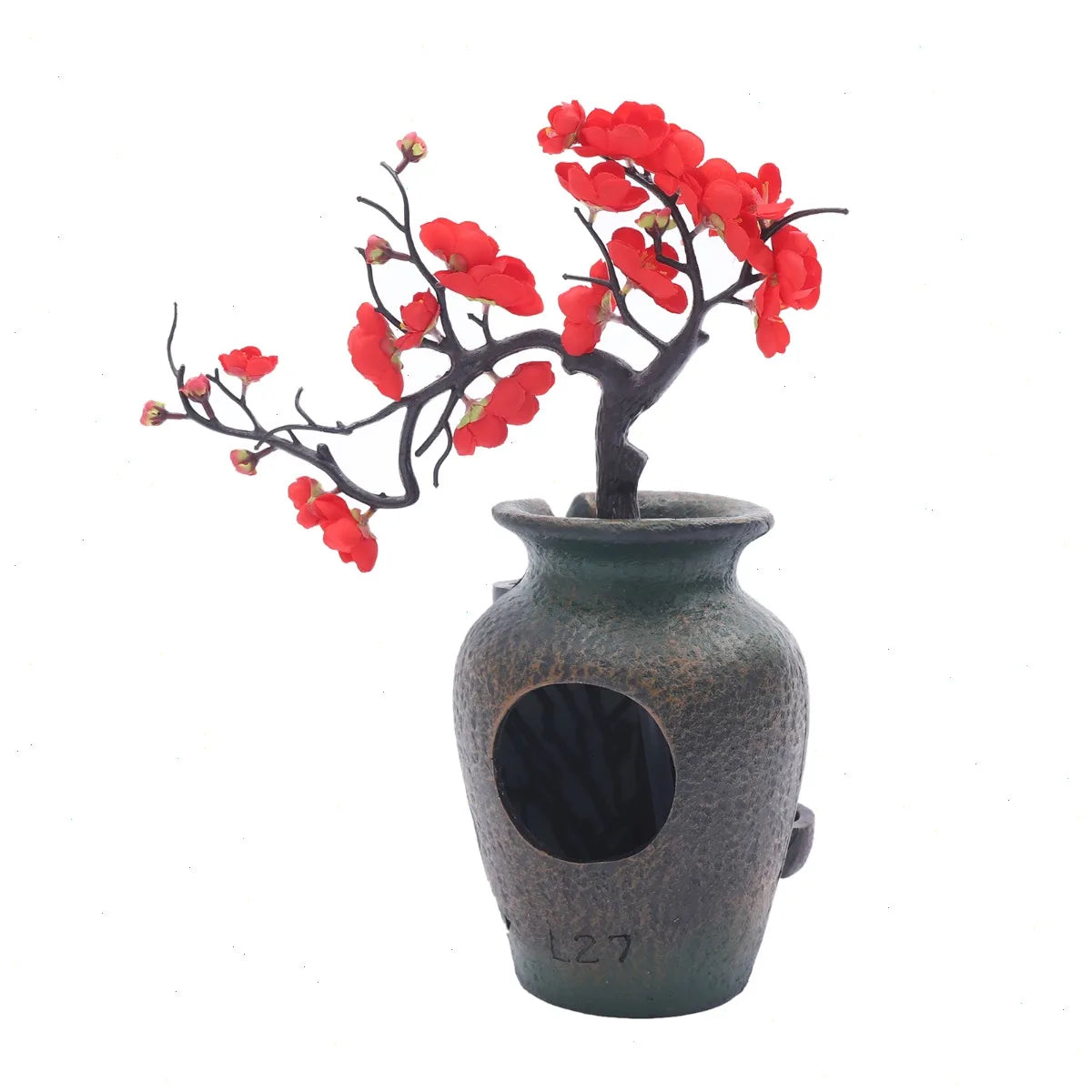 Bymaocar Tabletop Water Fountain Featuring Simulated Flowers And Silent Pump