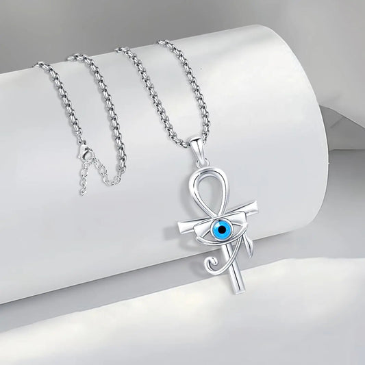 DRINSPER Eye of Horus Necklace 925 Sterling Silver Pendant