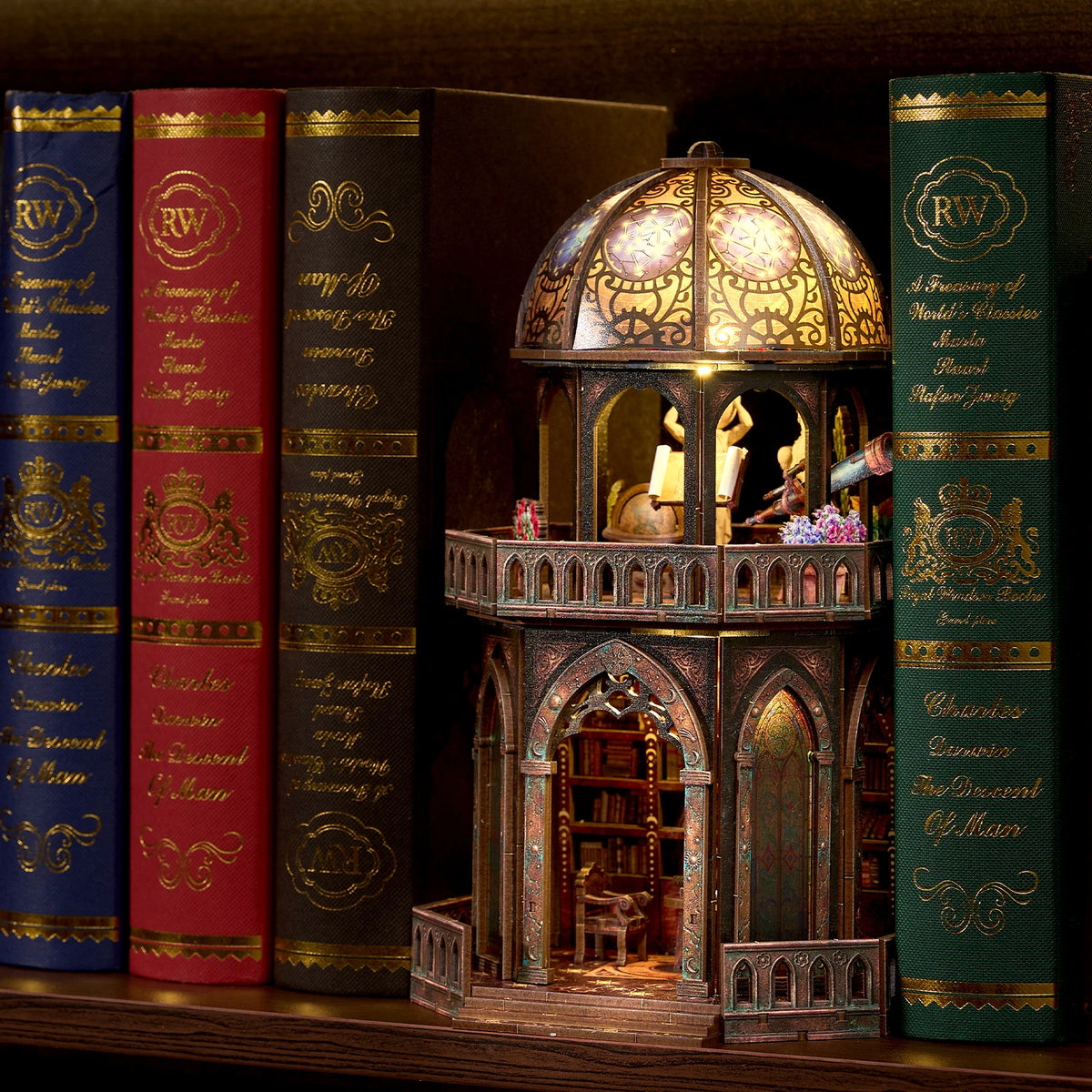 DIY Wooden Observatory Book Nook Puzzle Kit Home Decor Gift