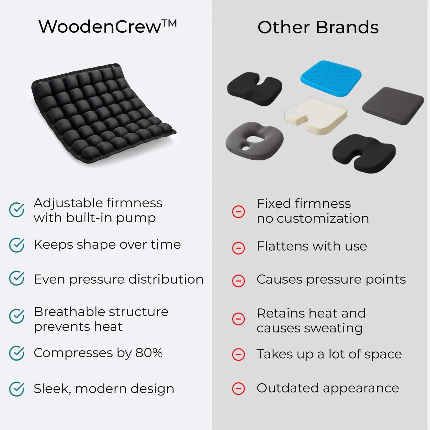 Breathable Air Seat Cushion With Neck Pillow And Storage Bag