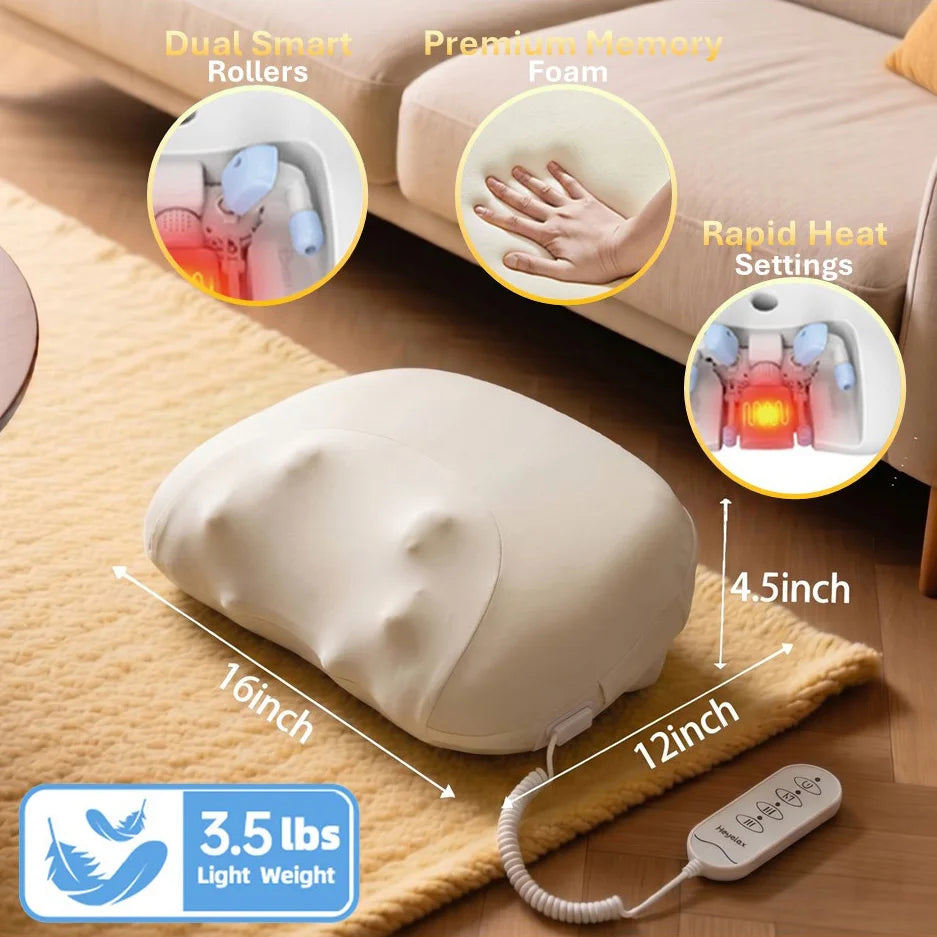 Heyelax Neck Massager Pillow With Heat Shiatsu Massage