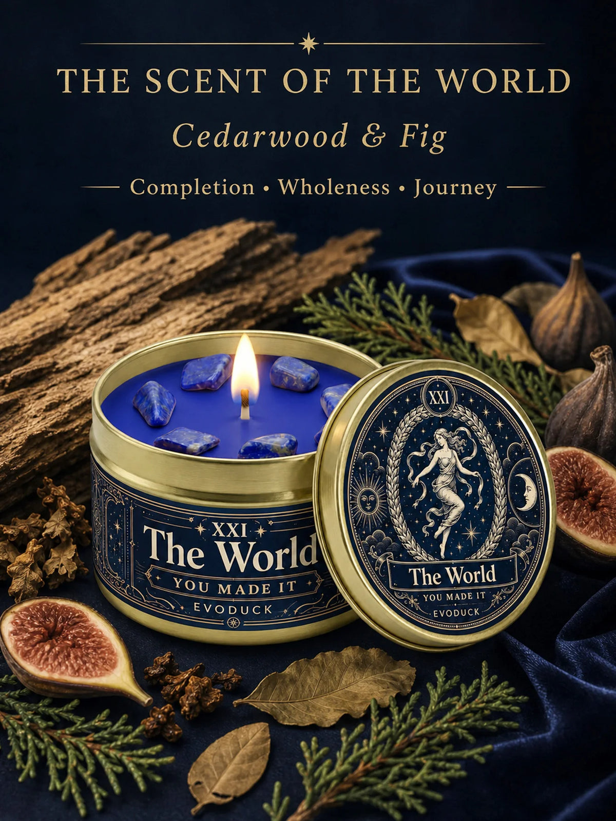 Evoduck The World Tarot Scented Candle For Spiritual Rituals