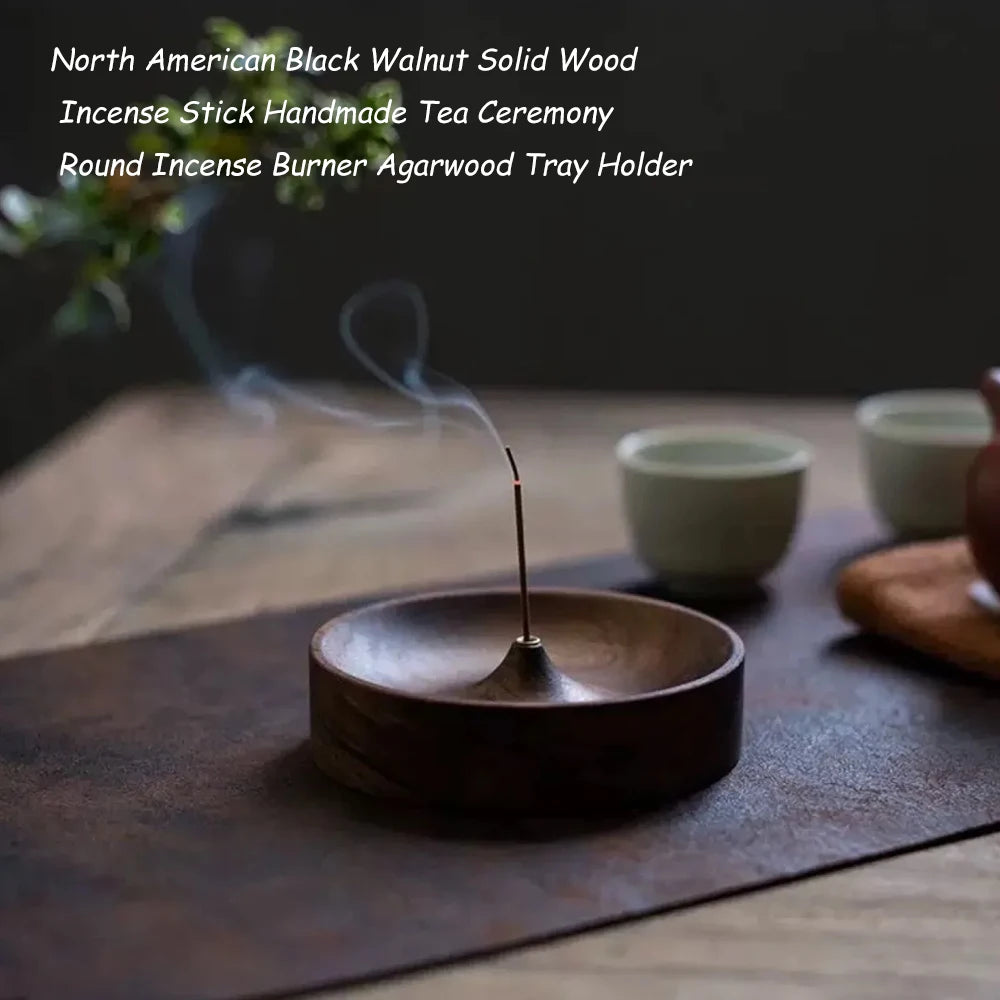 North American Walnut Solid Wood Incense Burner Tray