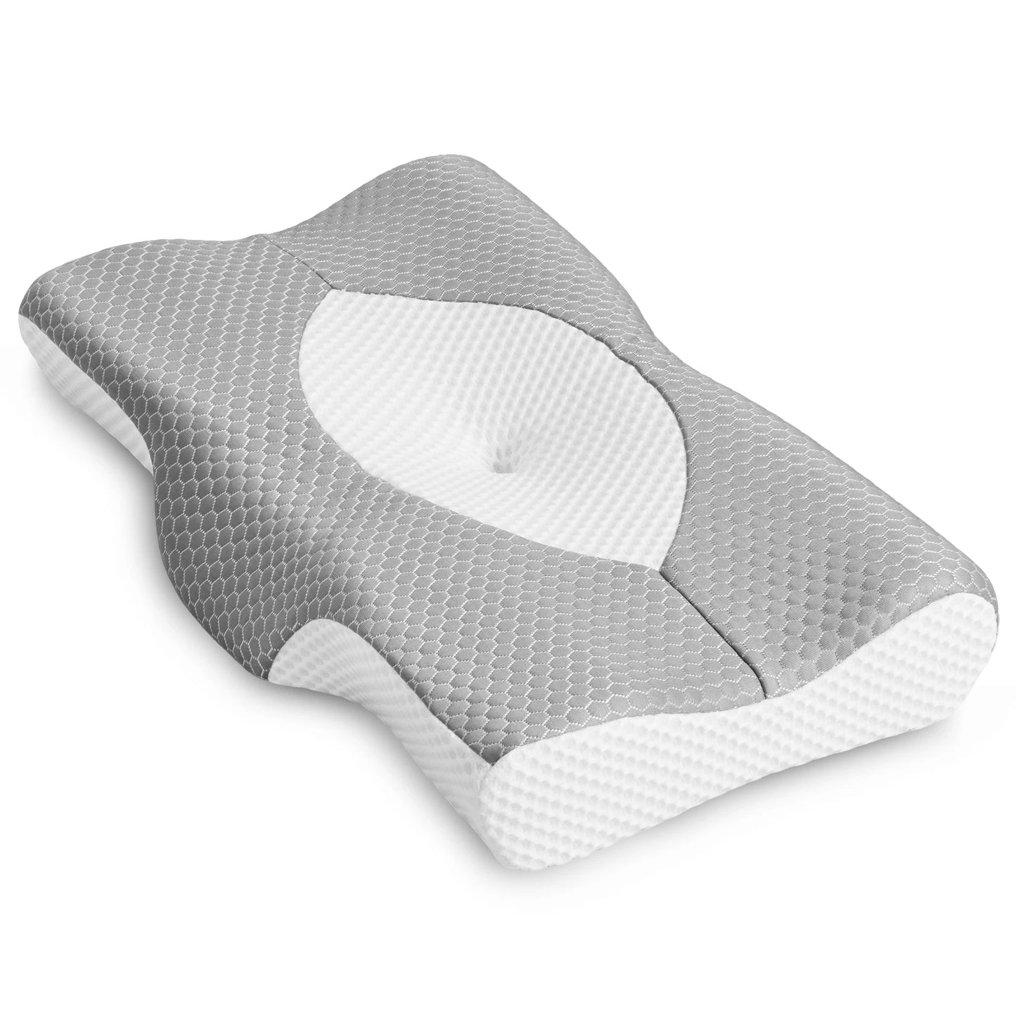 JHK Cervical Neck Double Sided Memory Foam Pillow Ergonomic Support
