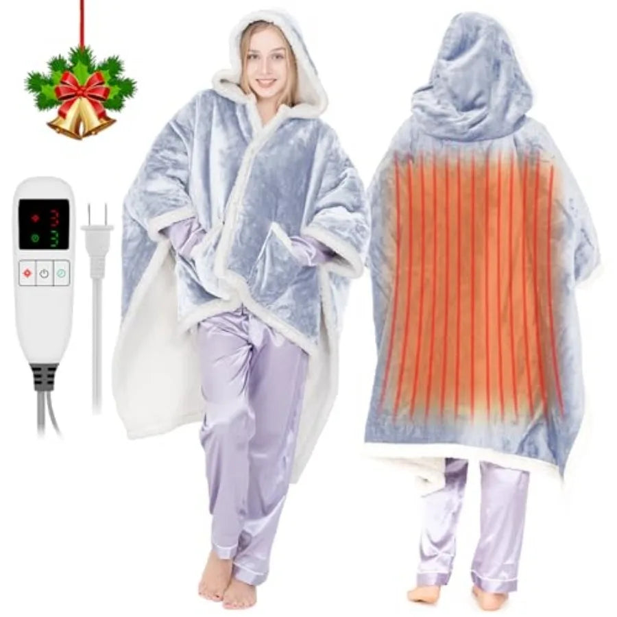 Wearable Heated Blanket For Women With Removable Foot Pocket