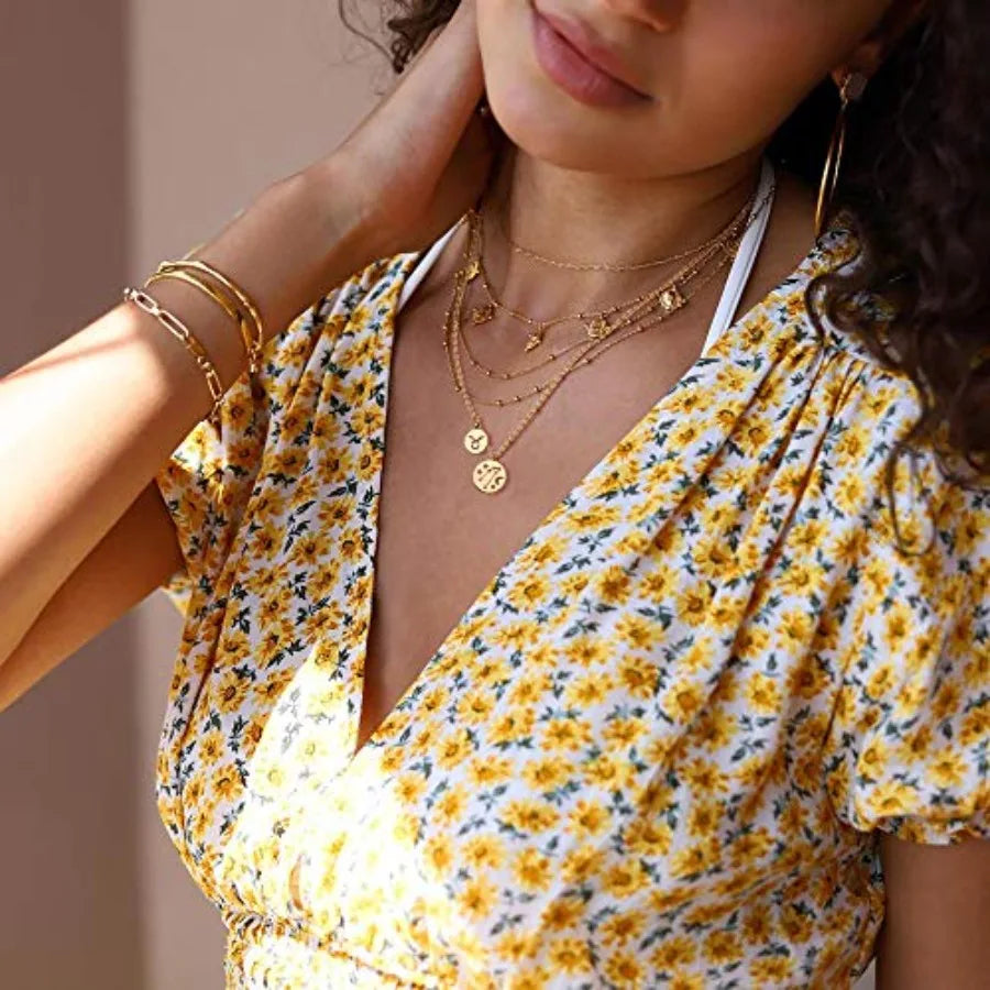 18K Gold Plated Astrology Zodiac Necklace With Constellation Pendant