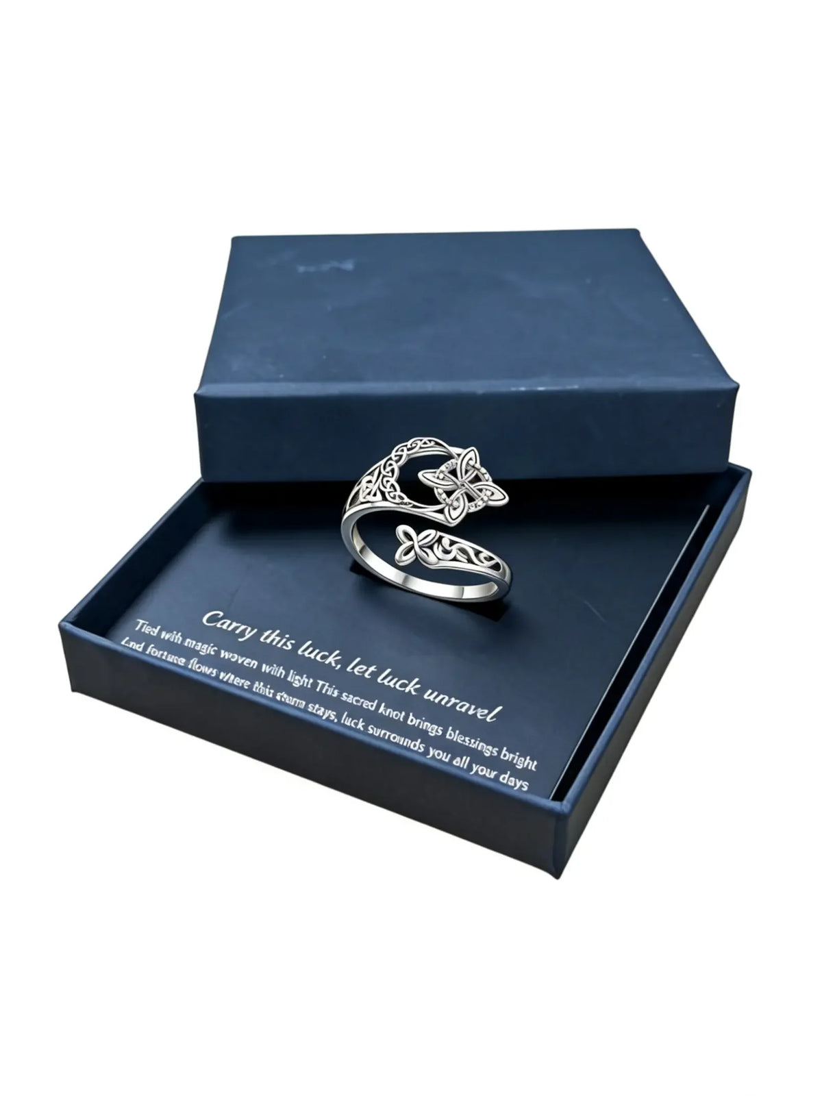 Adjustable Hecate Witch Knot Ring Platinum Plated Copper Spiritual Jewelry