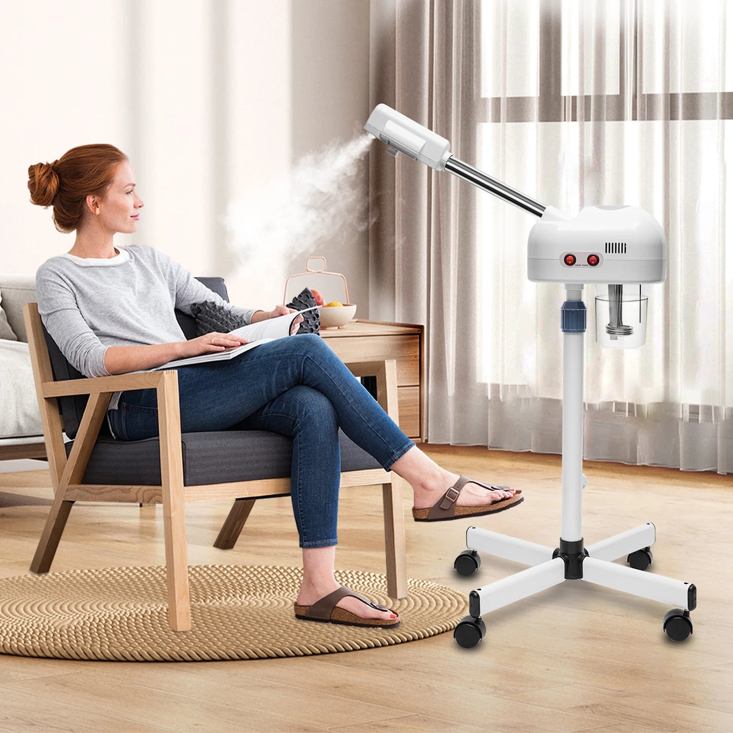 Bymaocar 750ml Ozone Facial Steamer With Adjustable Height Rotatable