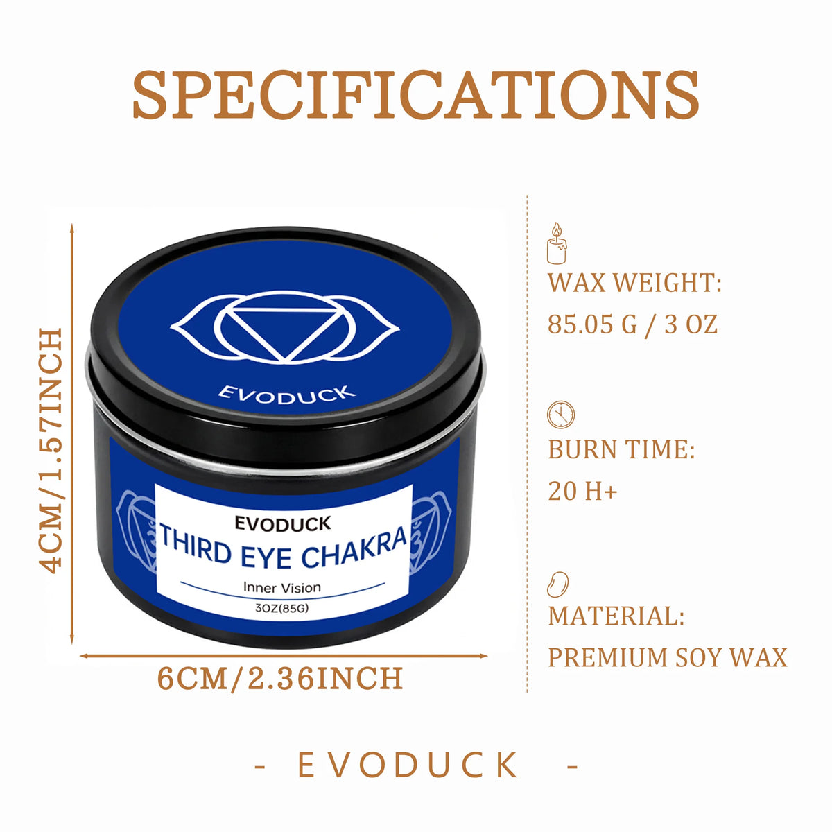 Evoduck 7 Chakra Soy Wax Candle Gift Set For Meditation