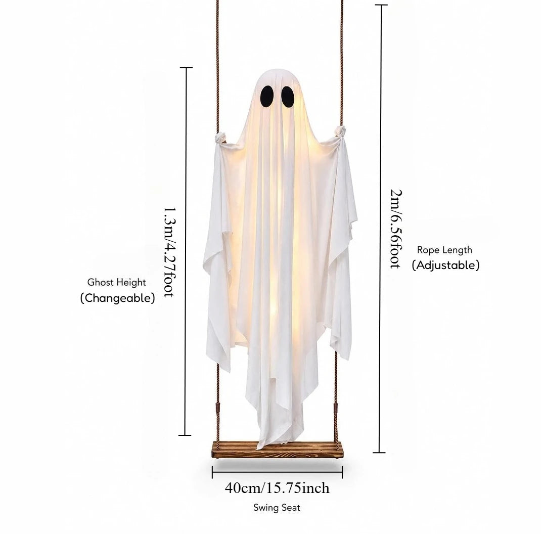 Hanging Ghost Halloween Decoration With LED Lights For Outdoor Decor