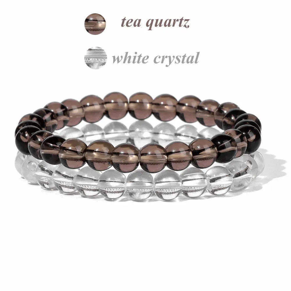 GolbalJew 2-Piece Natural Stone Bead Bracelet Set Unisex Fashion Gift