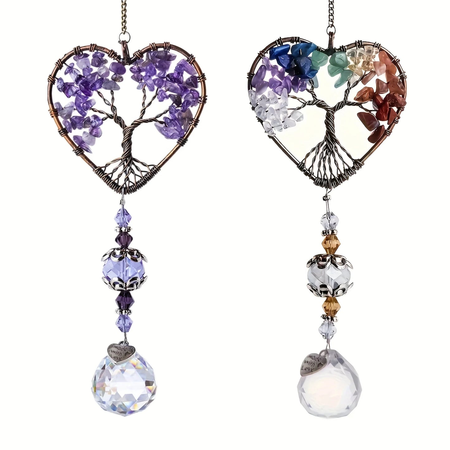 Rainbow Crystal Sun Catcher Tree of Life Window Ornament